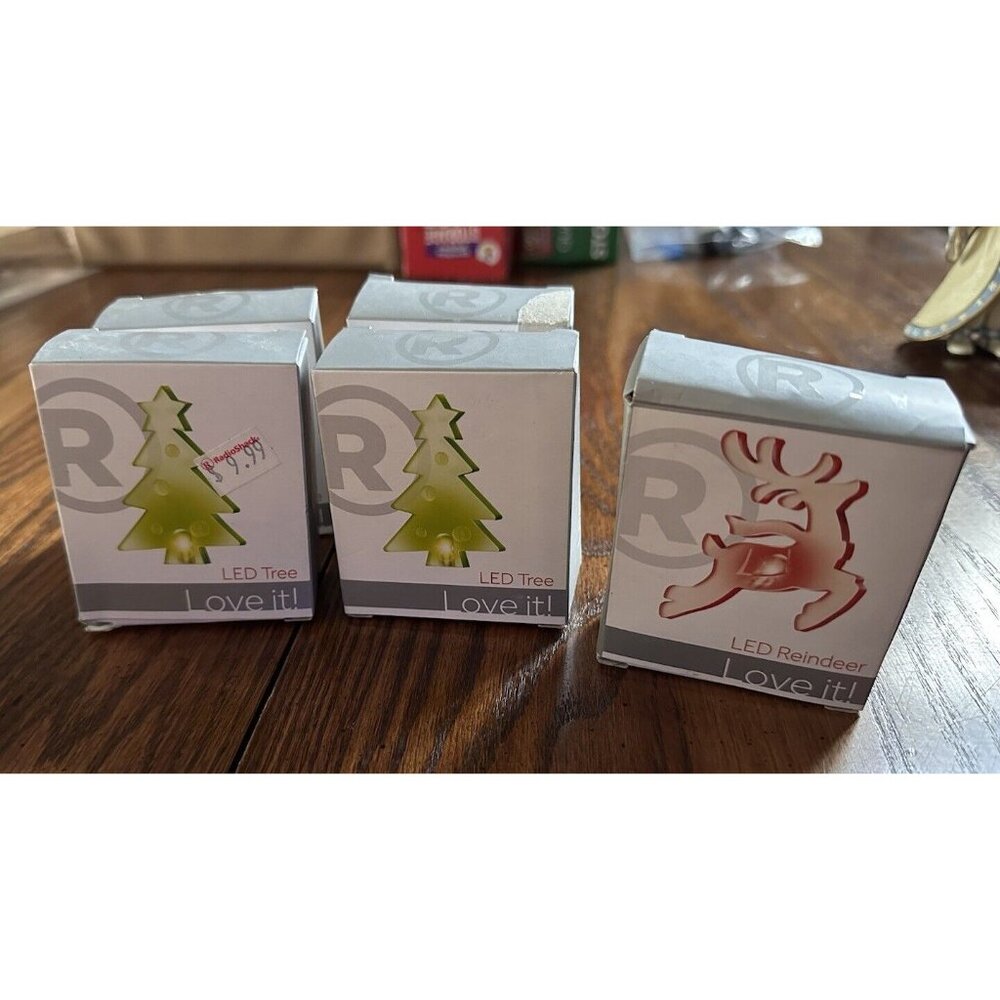 Radioshack LED Tree & Reindeer, USB‎ Powered, Multi-Color, 5 pcs (Rare)